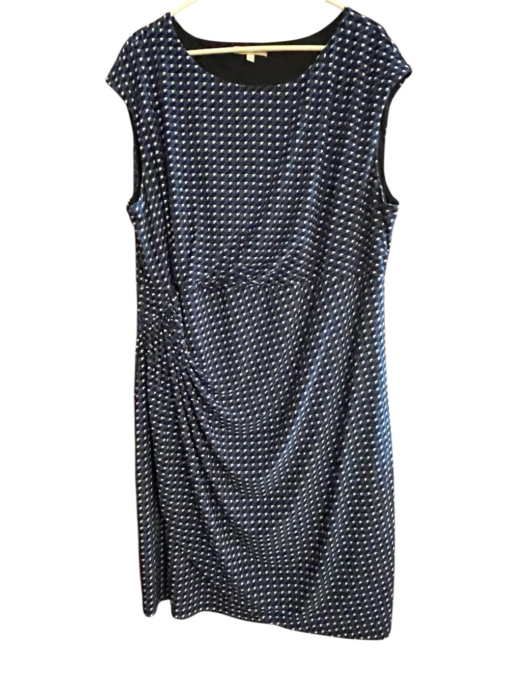 Navy Patterned Sleeveless Women's 22W Dress